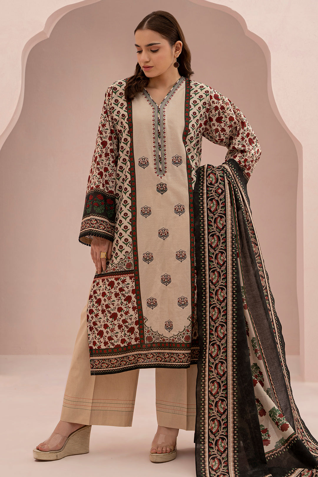 Embroidered Shirt Dupatta - 0489