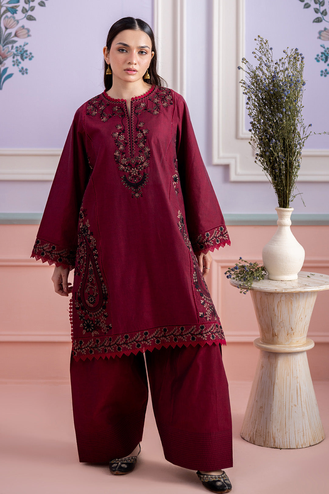 Embroidered Shirt Shalwar - 0528