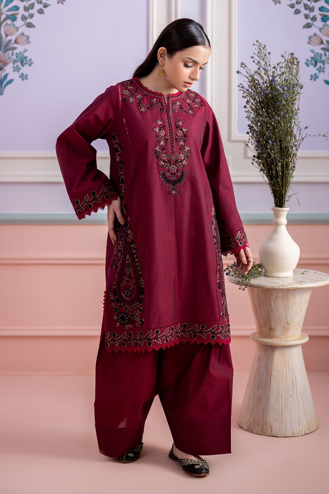 Embroidered Shirt Shalwar - 0528