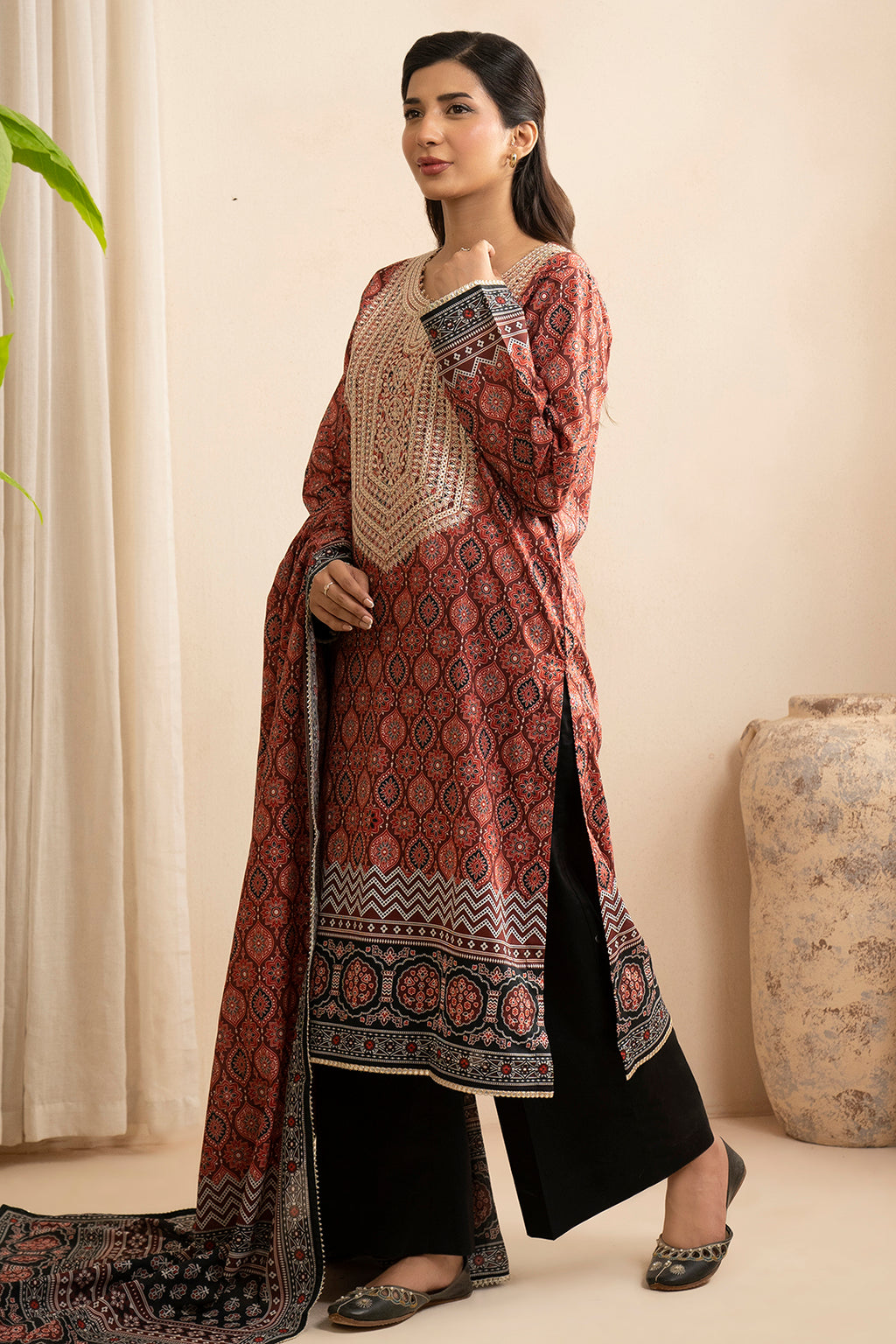 Embroidered Shirt Dupatta - 0560