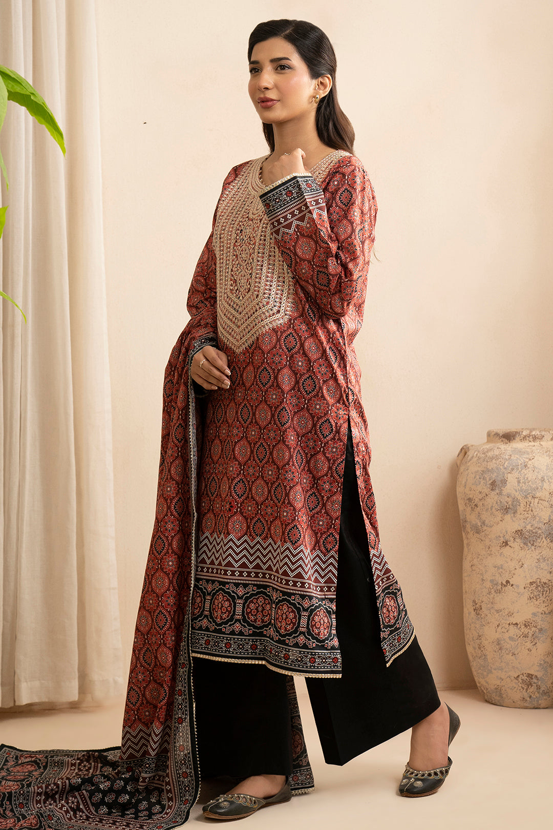 Embroidered Shirt Dupatta - 0560