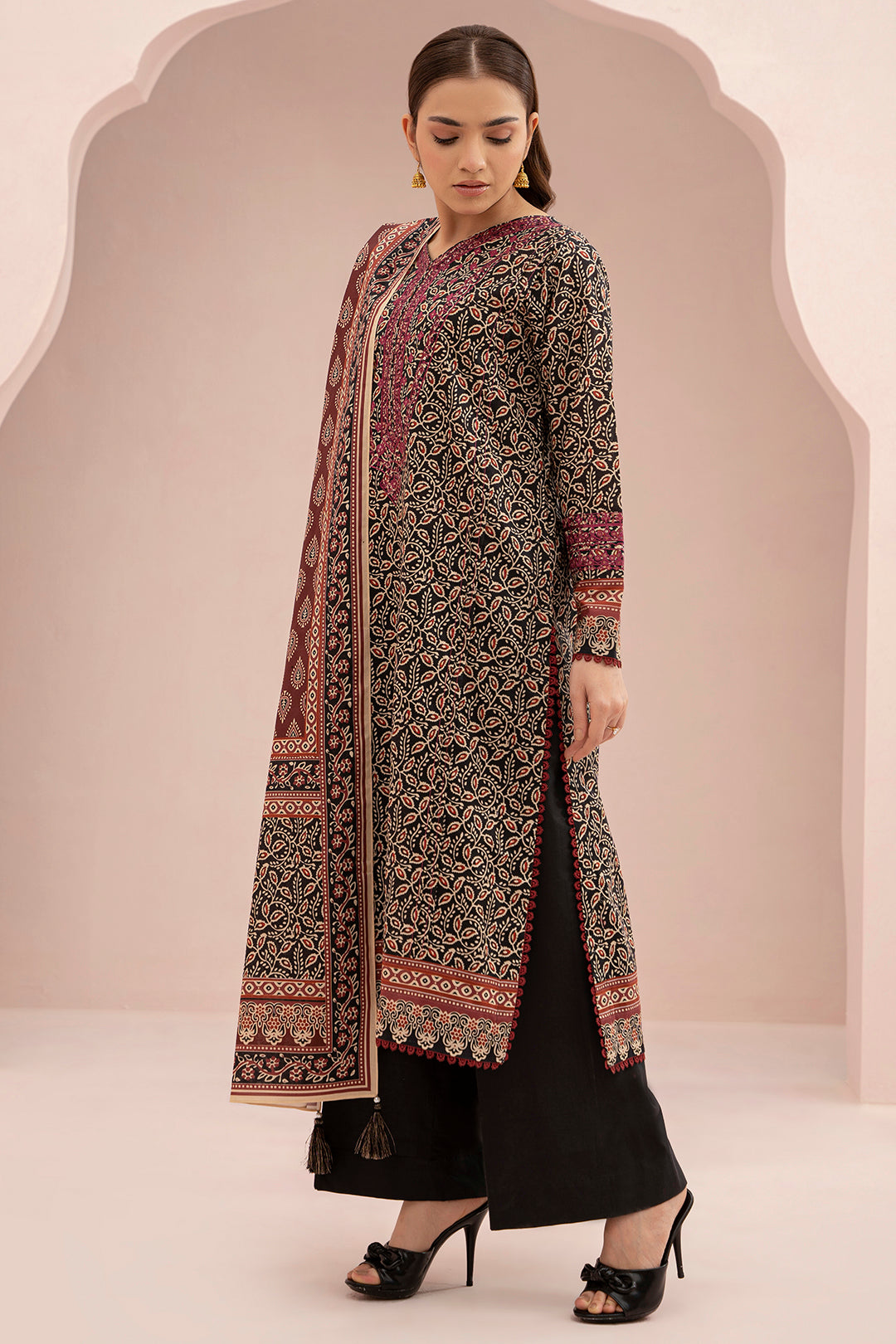 Embroidered Shirt Dupatta - 0642