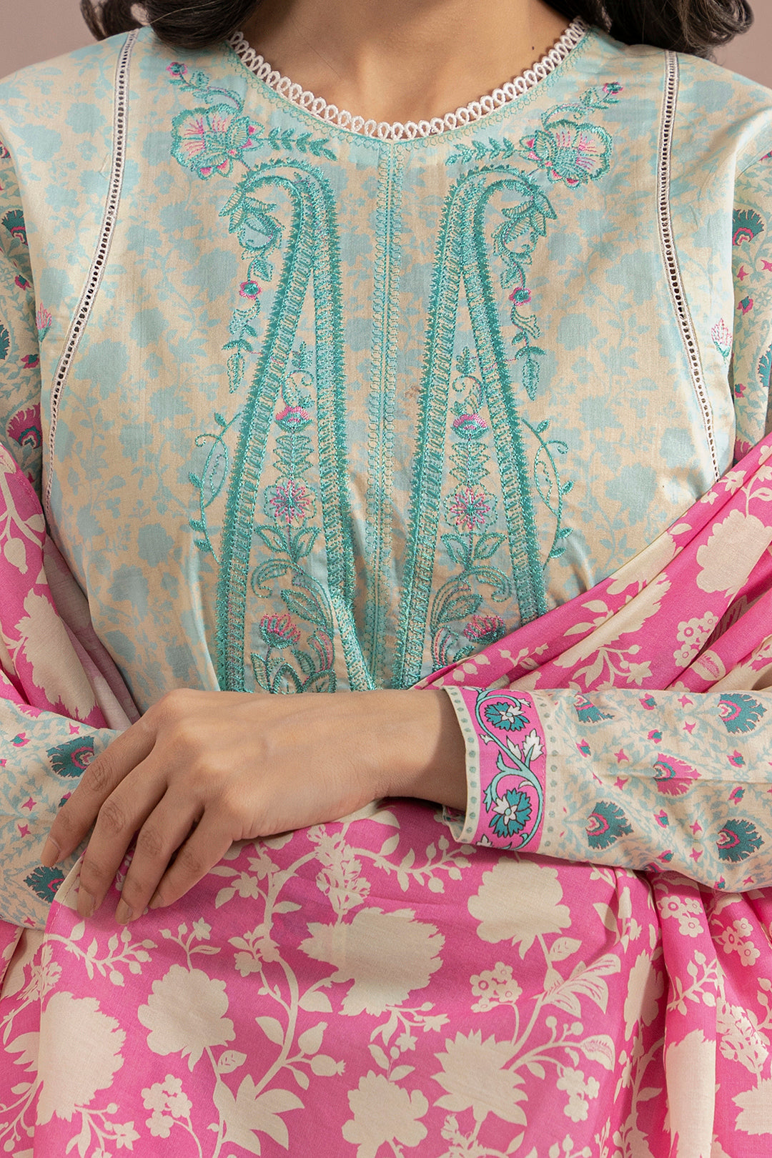 Embroidered Shirt Dupatta - 0643