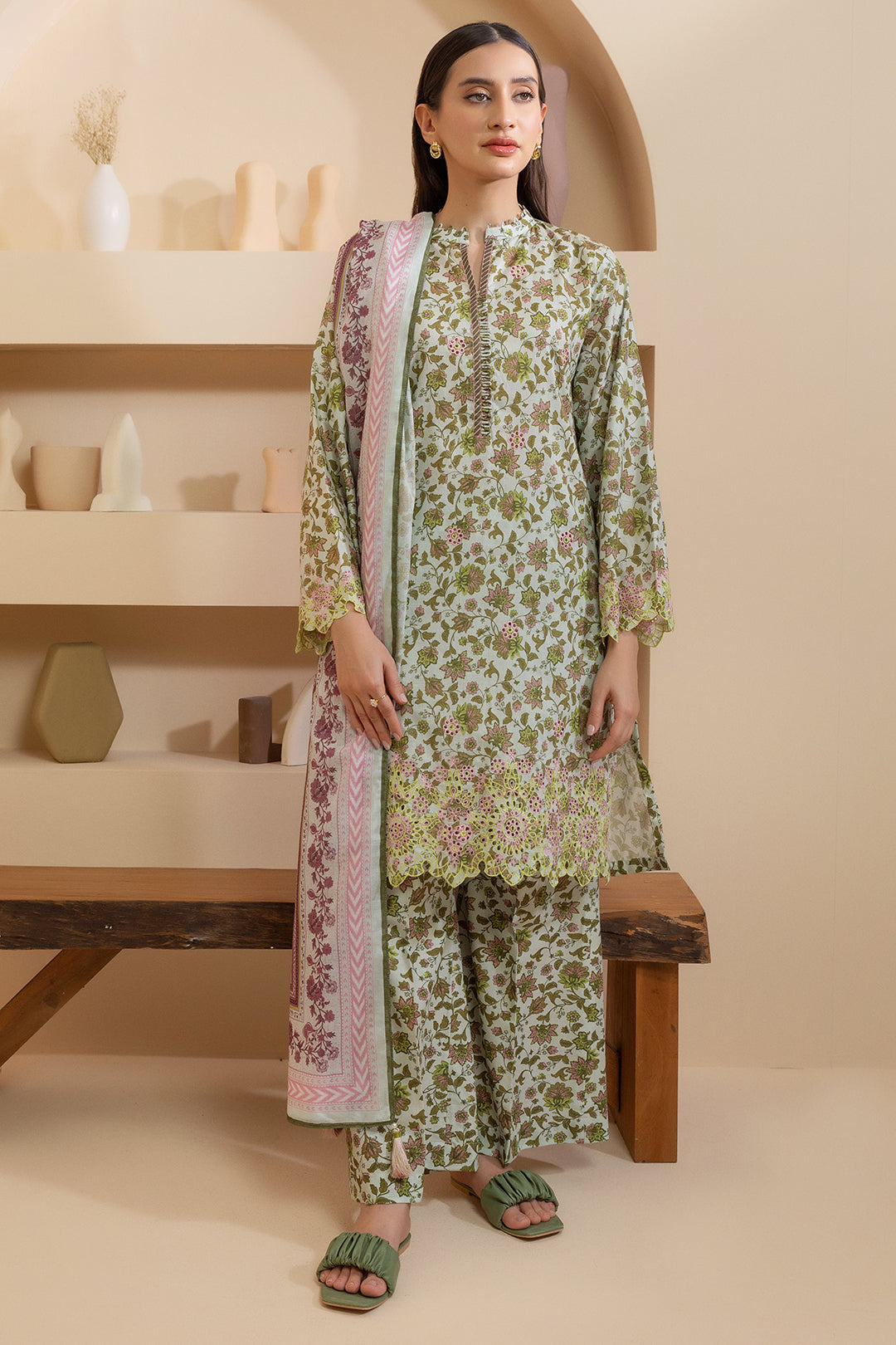 Embroidered Shirt Shalwar Dupatta - 0061