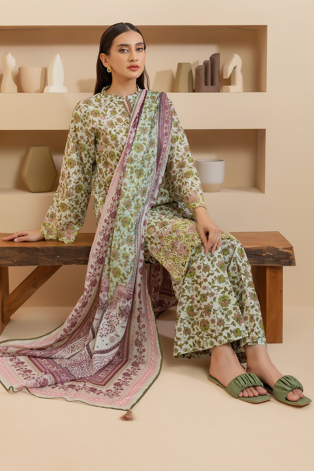 Embroidered Shirt Shalwar Dupatta - 0061