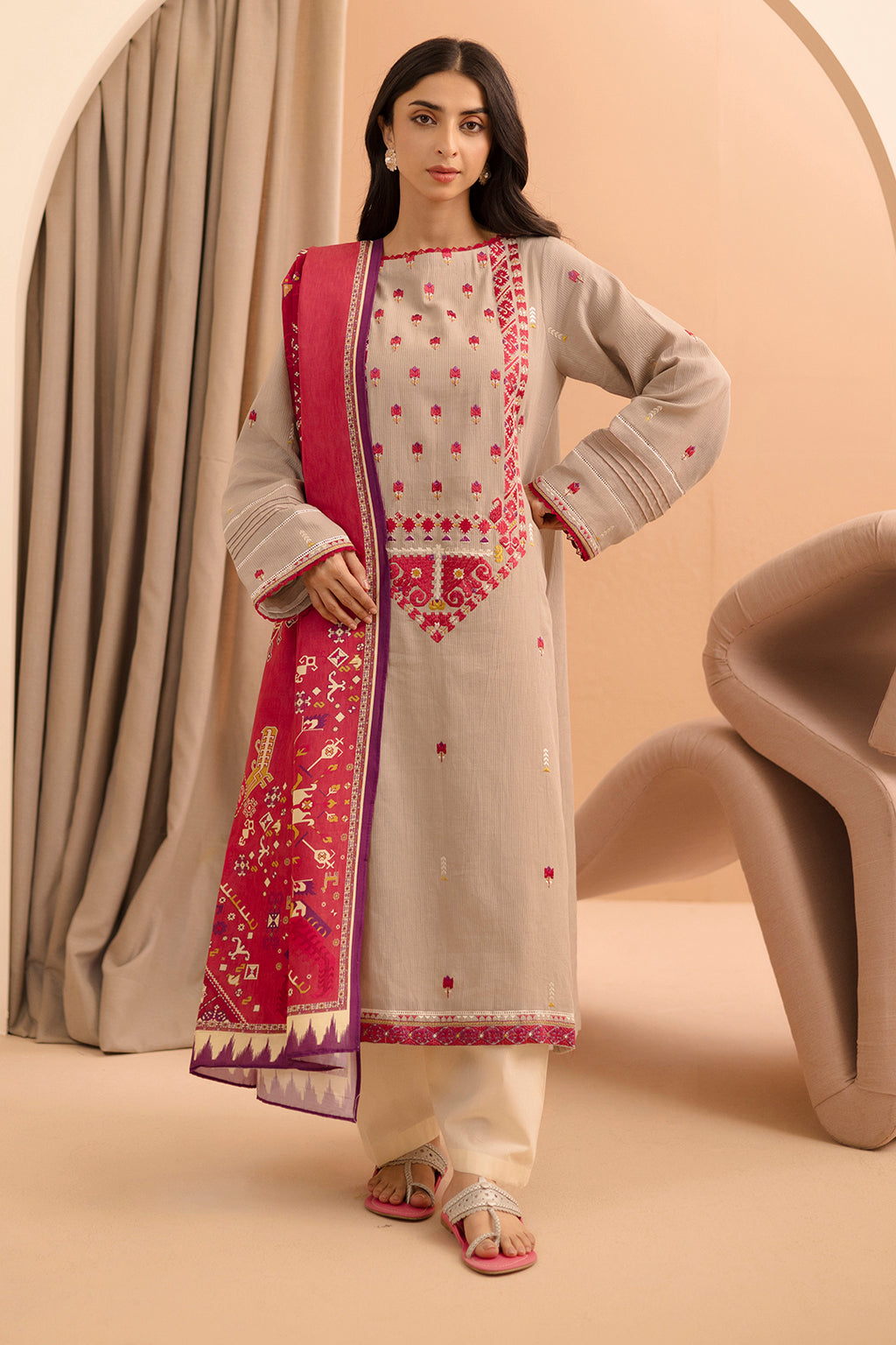 Embroidered Shirt Shalwar Dupatta - 0062