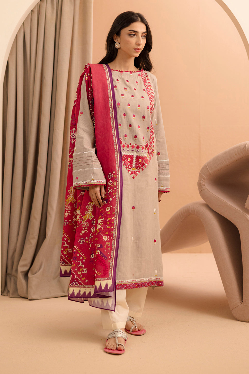 Embroidered Shirt Shalwar Dupatta - 0062
