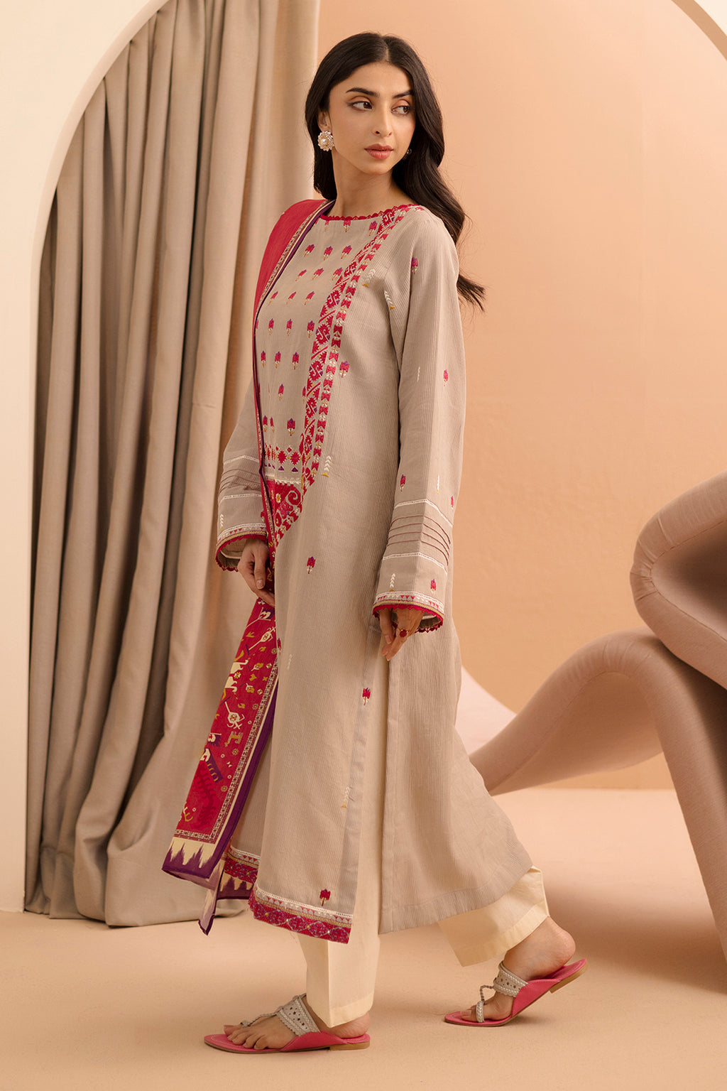 Embroidered Shirt Shalwar Dupatta - 0062