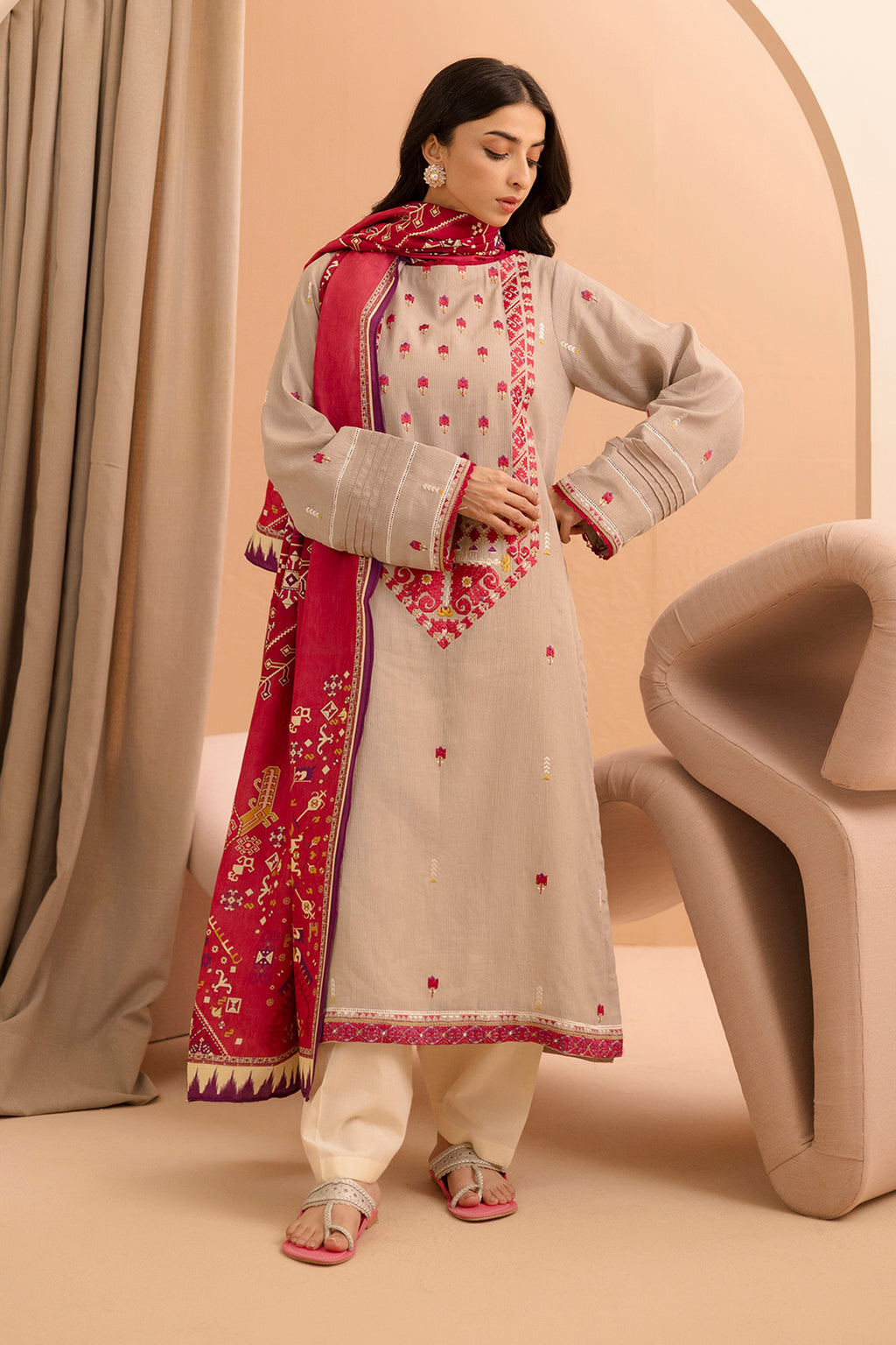 Embroidered Shirt Shalwar Dupatta - 0062