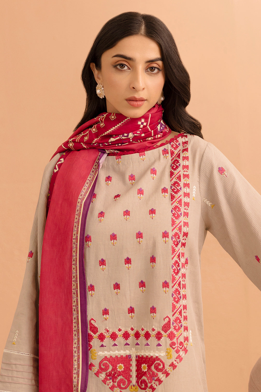 Embroidered Shirt Shalwar Dupatta - 0062