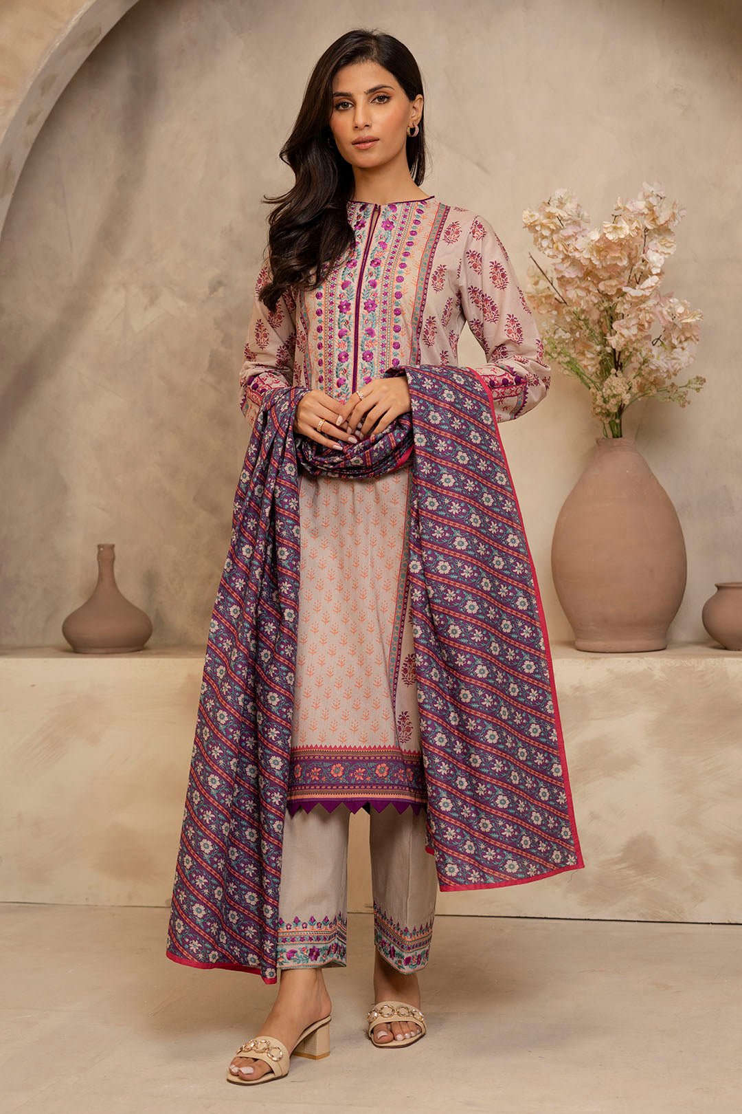 Embroidered Shirt Shalwar Dupatta - 0064