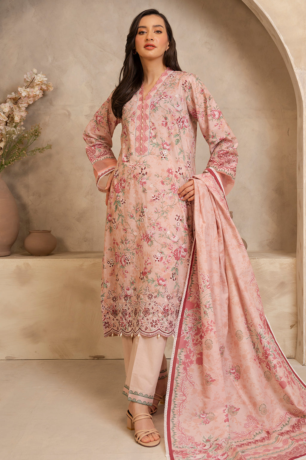 Embroidered Shirt Shalwar Dupatta - 0065