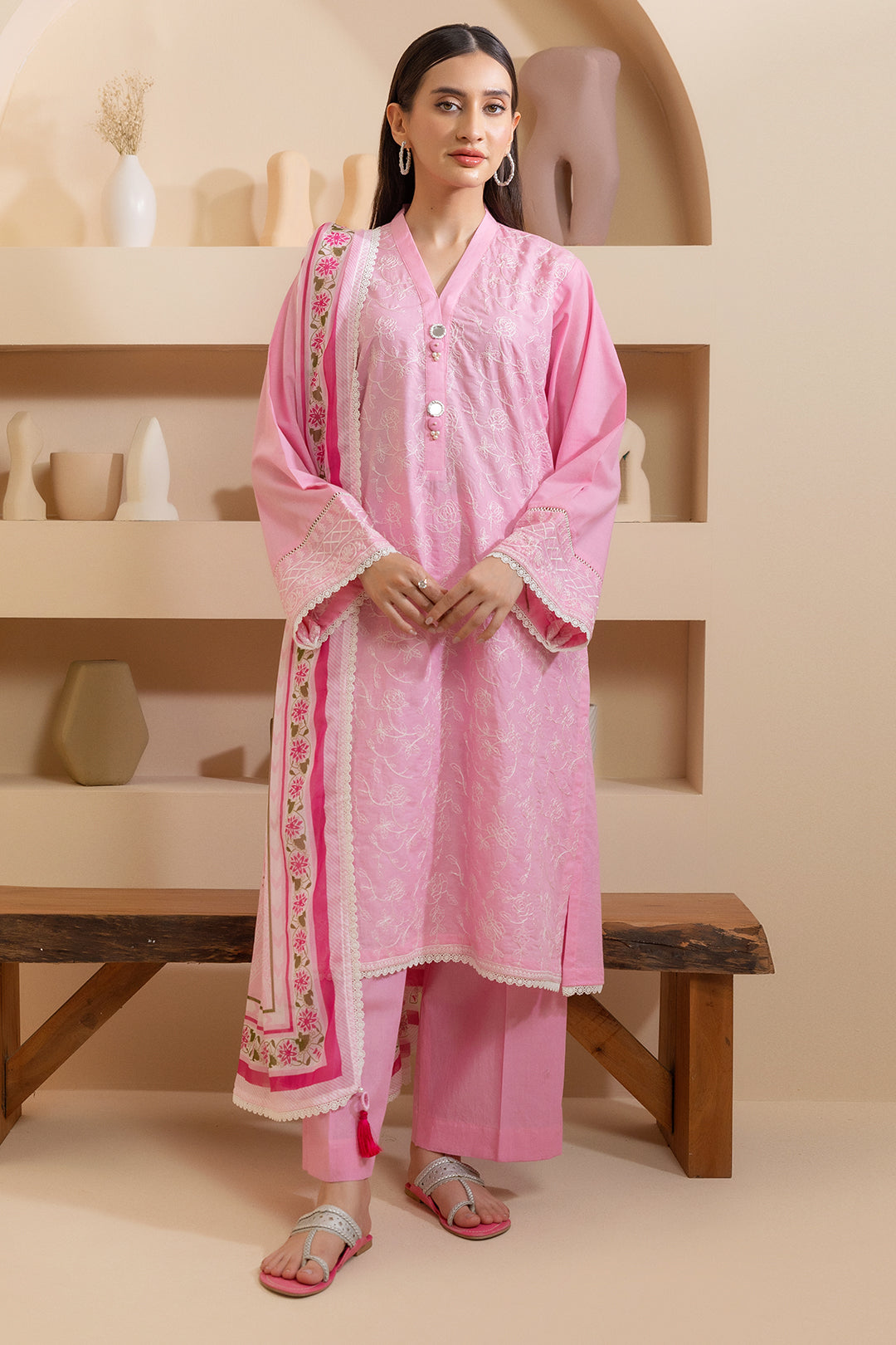 Embroidered Shirt Shalwar Dupatta - 0067