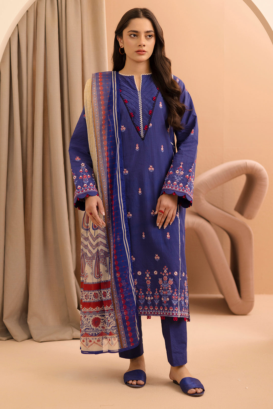 Embroidered Shirt Shalwar Dupatta - 0070