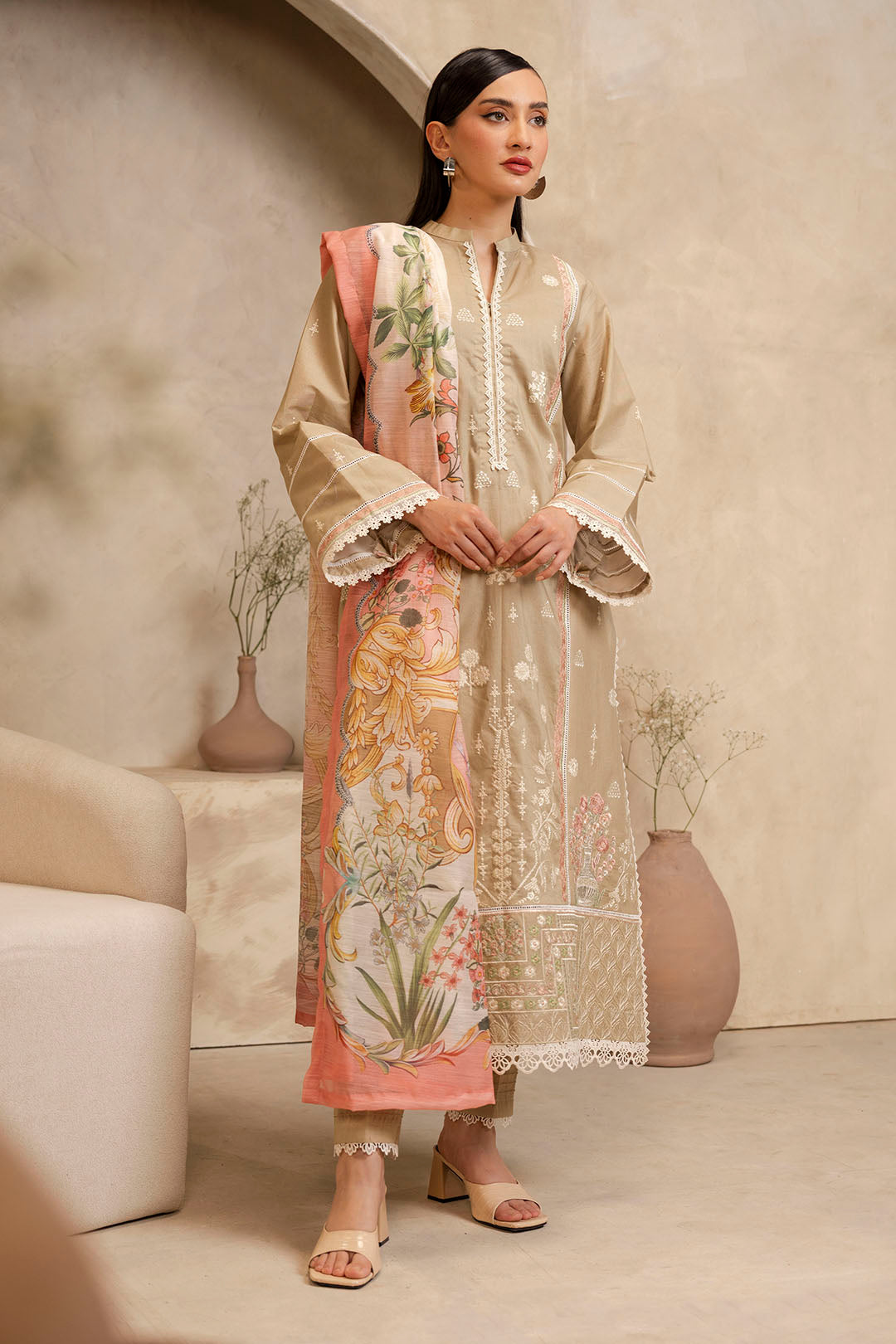 Embroidered Shirt Shalwar Dupatta - 0072