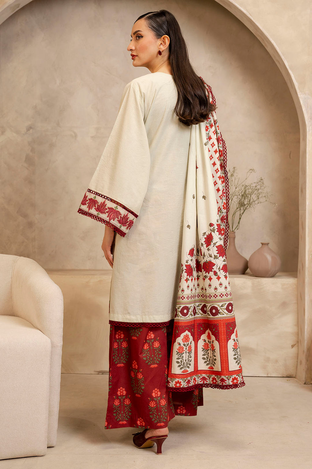 Embroidered Shirt Shalwar Dupatta - 0073