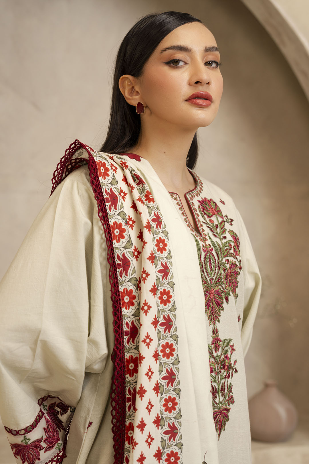 Embroidered Shirt Shalwar Dupatta - 0073
