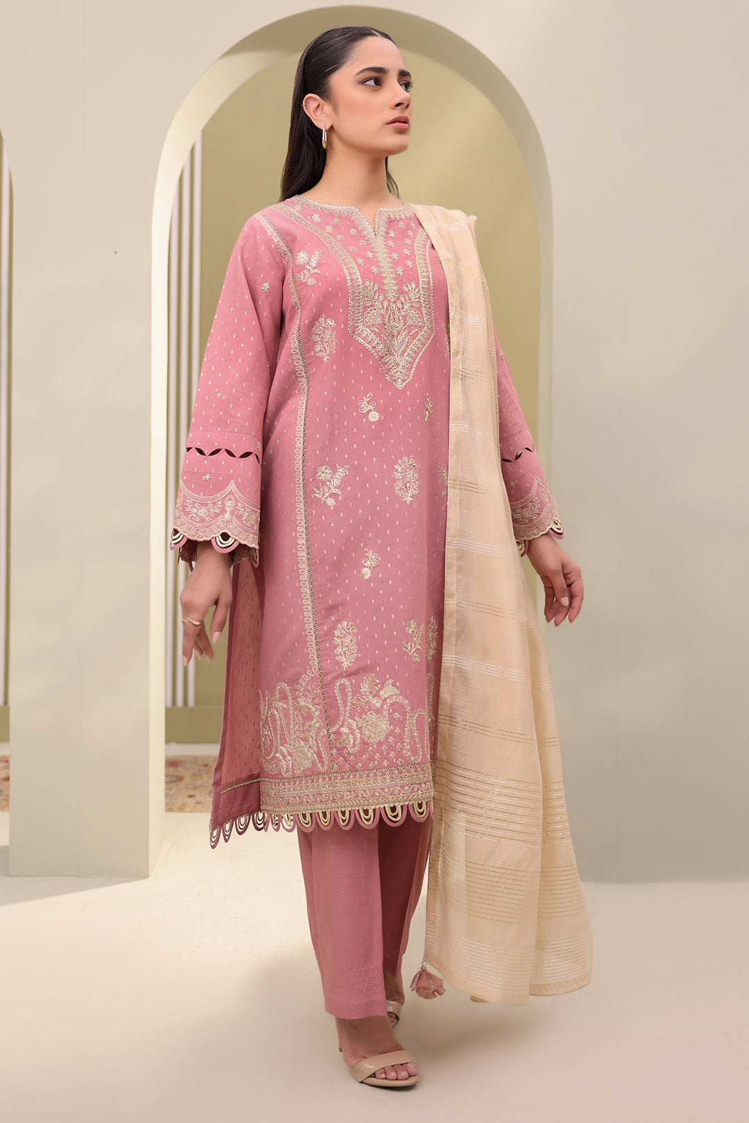 Embroidered Shirt Shalwar Dupatta - 0080