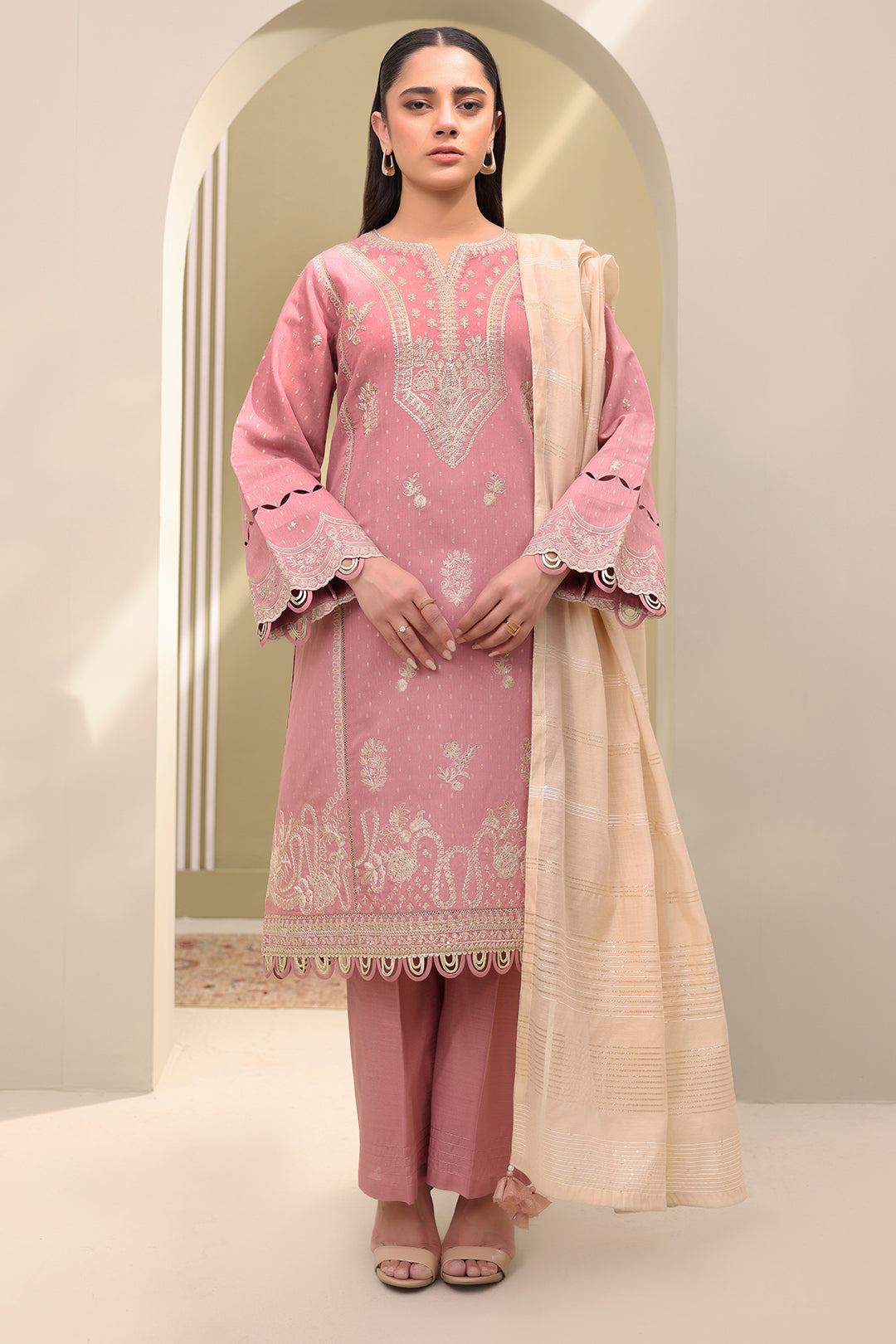 Embroidered Shirt Shalwar Dupatta - 0080