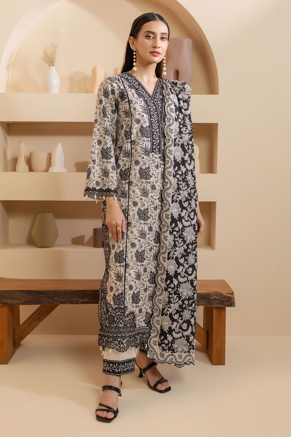 Embroidered Shirt Shalwar Dupatta - 0135
