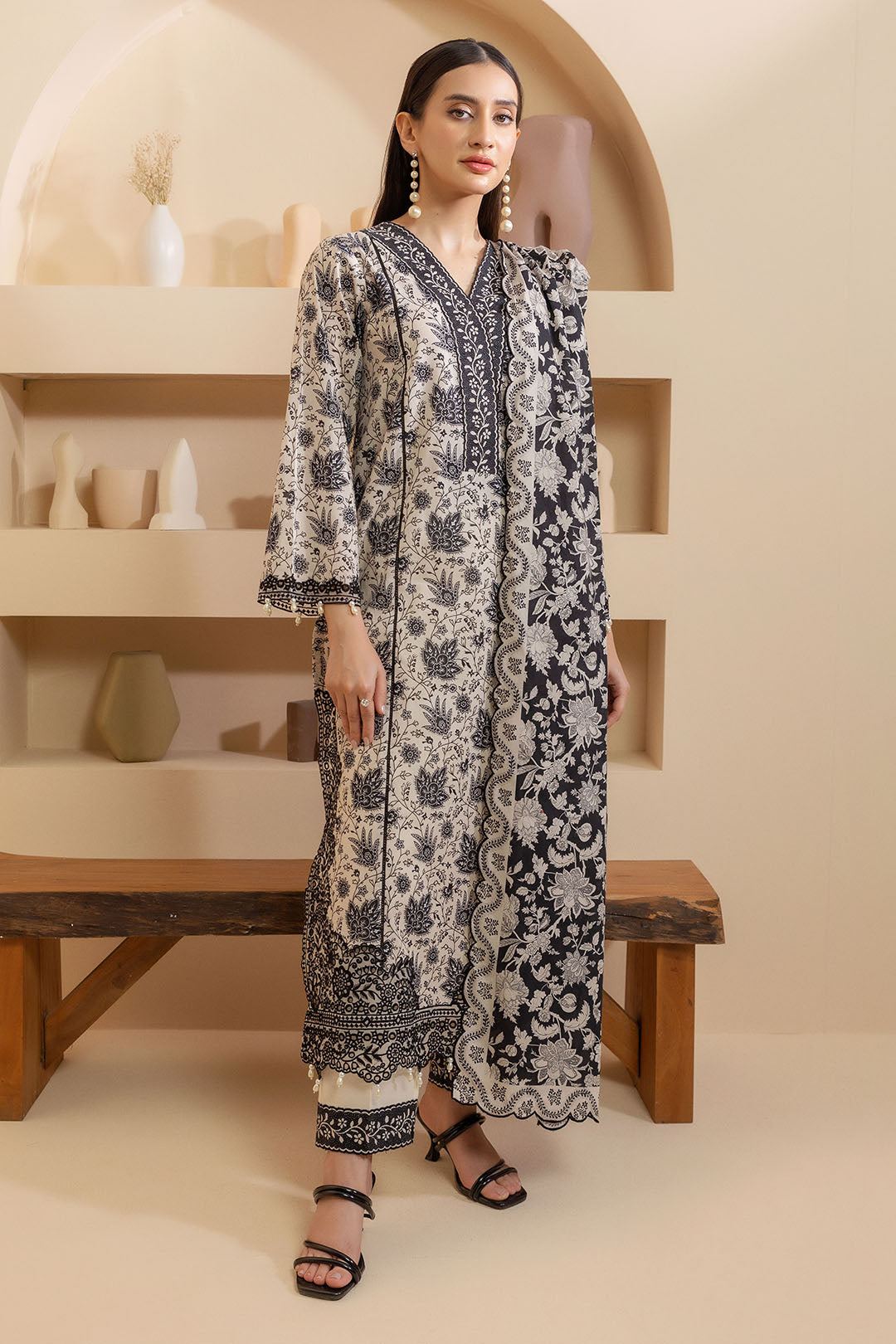 Embroidered Shirt Shalwar Dupatta - 0135