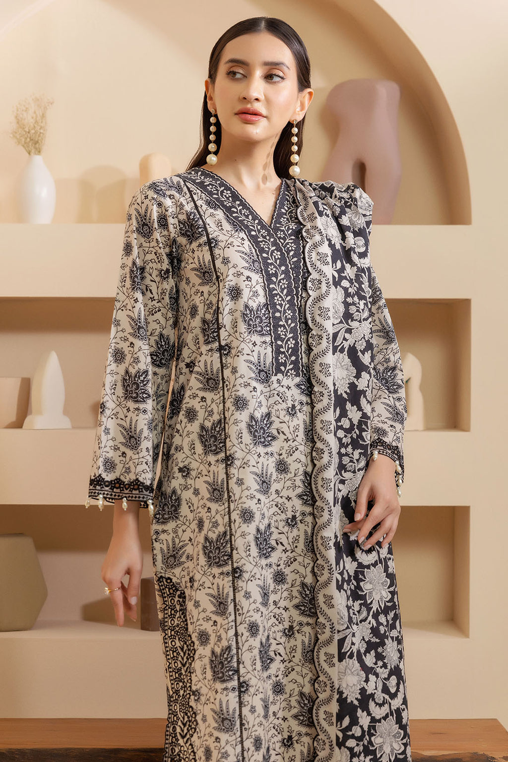 Embroidered Shirt Shalwar Dupatta - 0135