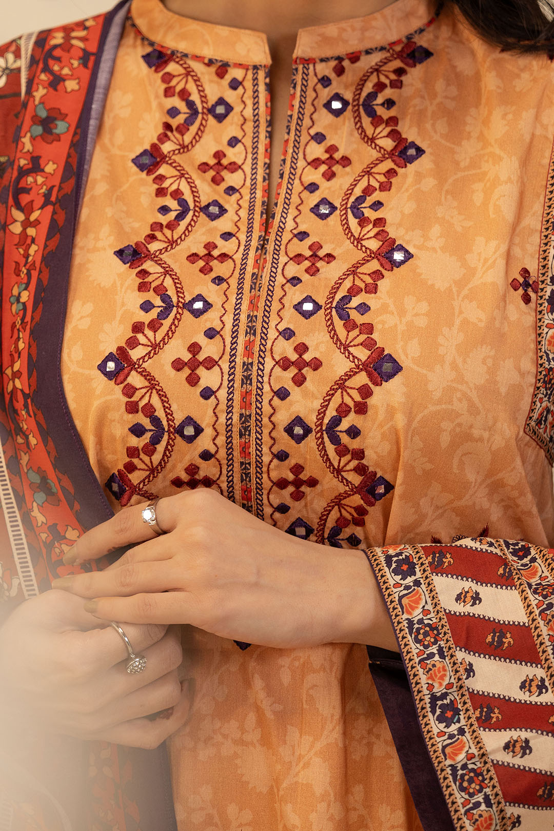 Embroidered Shirt Shalwar Dupatta - 0136