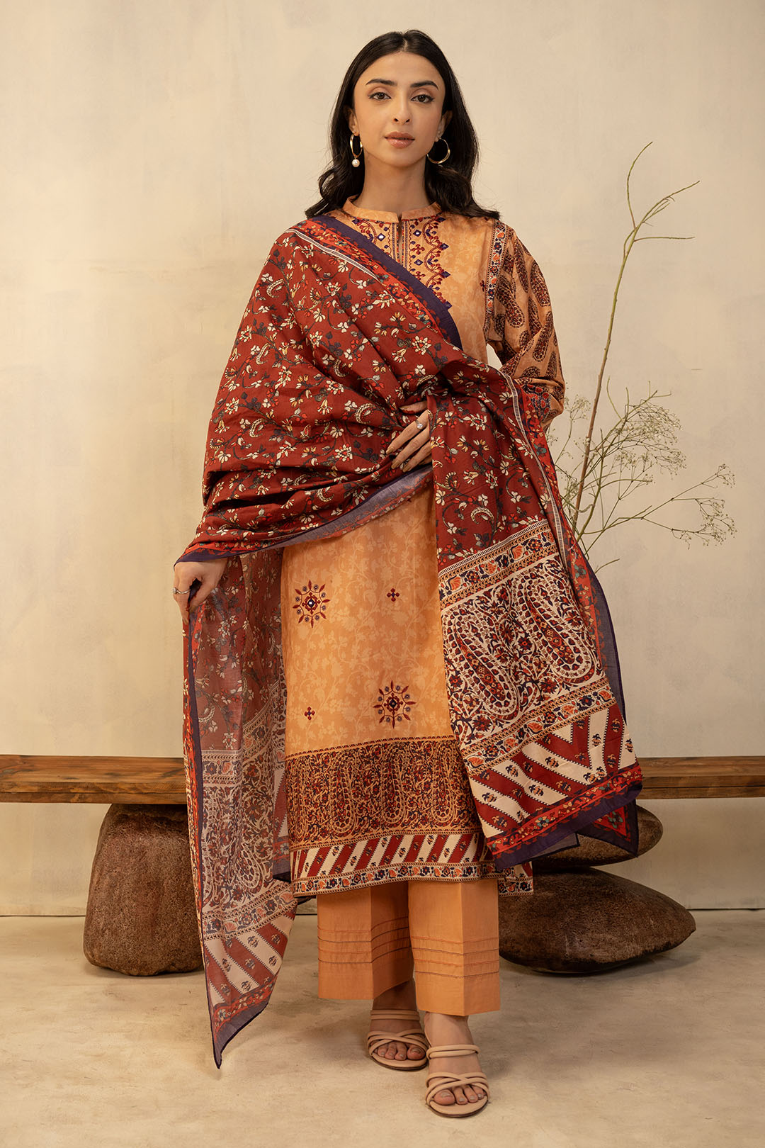 Embroidered Shirt Shalwar Dupatta - 0136