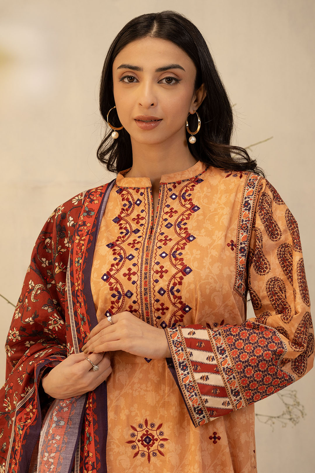 Embroidered Shirt Shalwar Dupatta - 0136