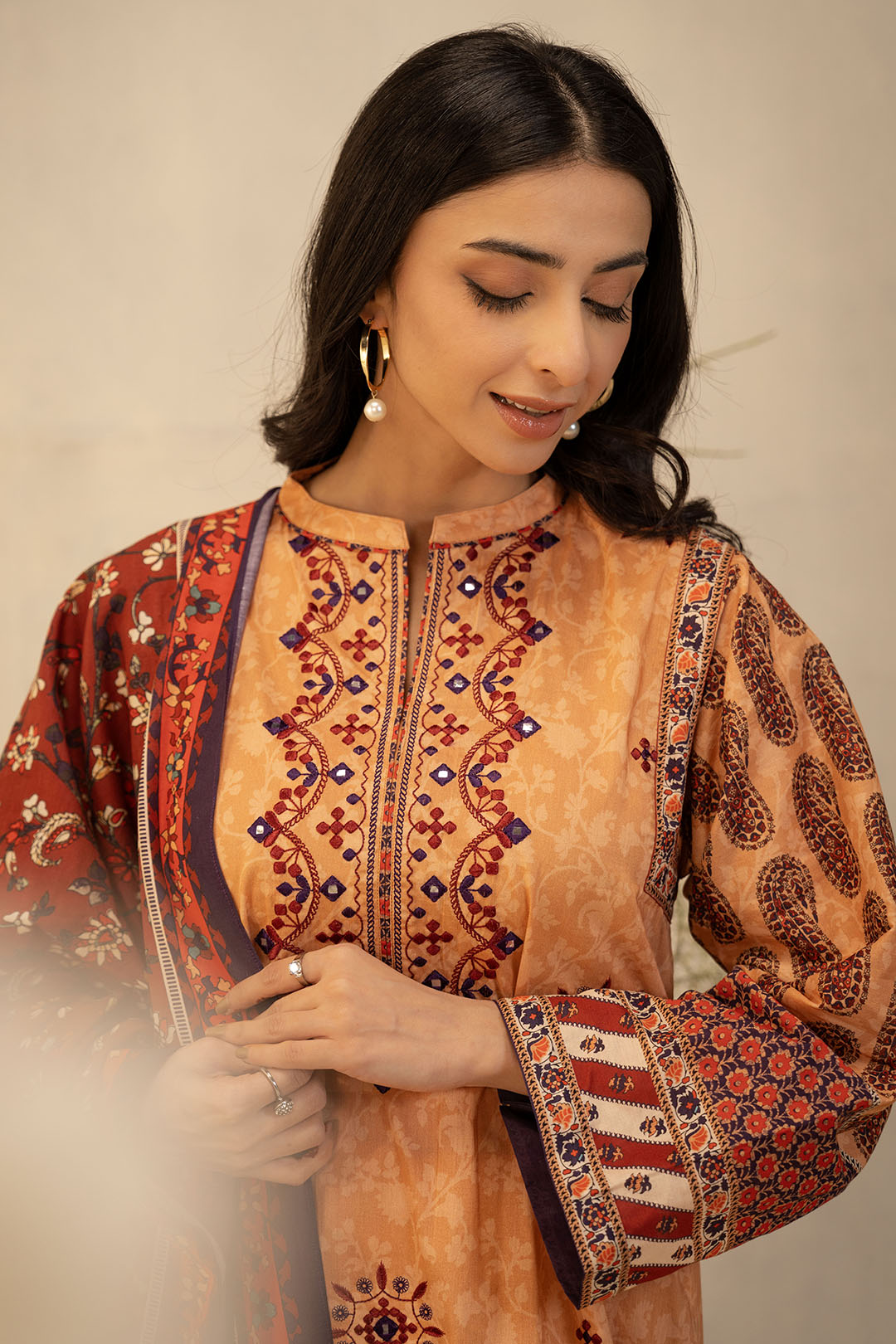 Embroidered Shirt Shalwar Dupatta - 0136