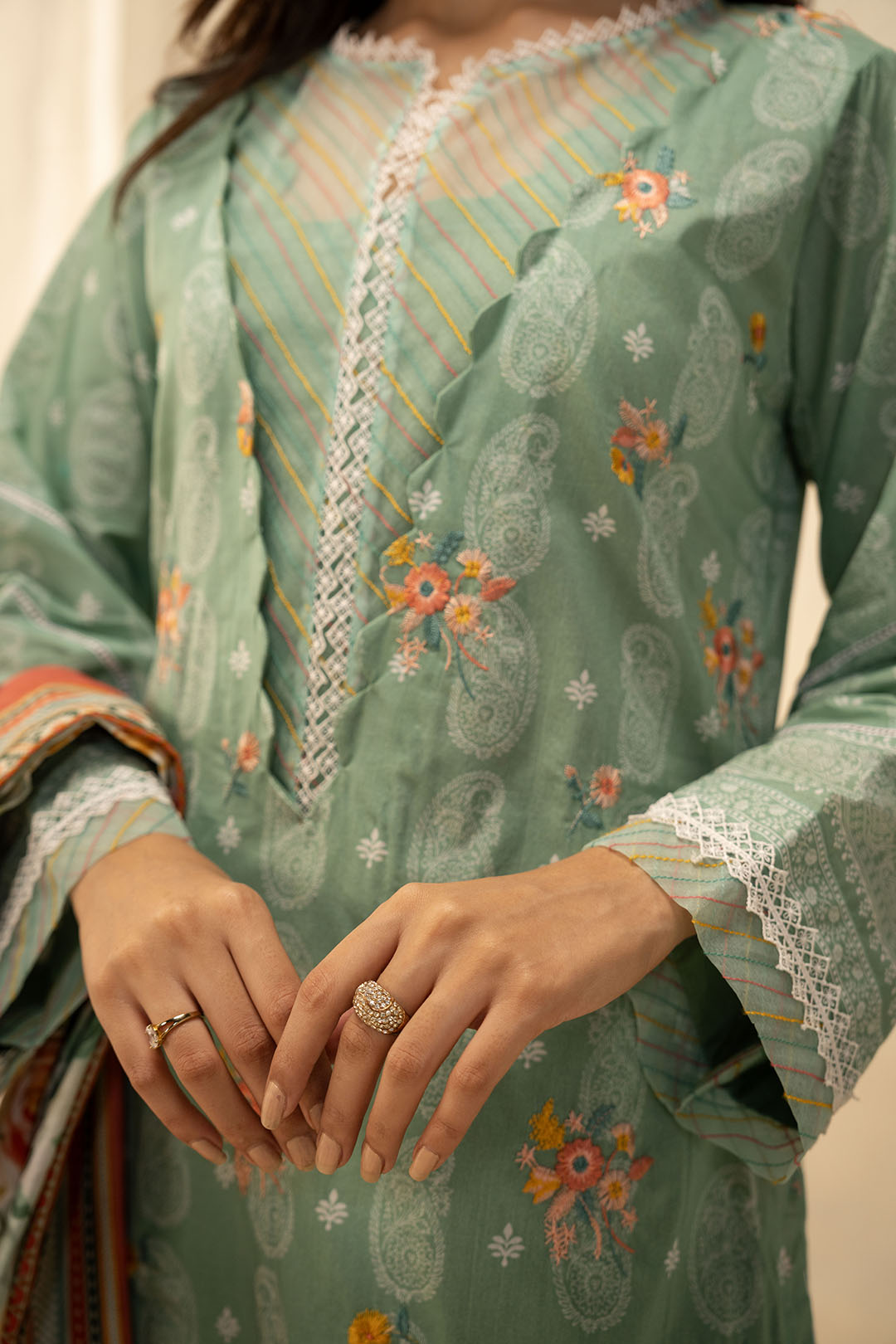Embroidered Shirt Shalwar Dupatta - 0138