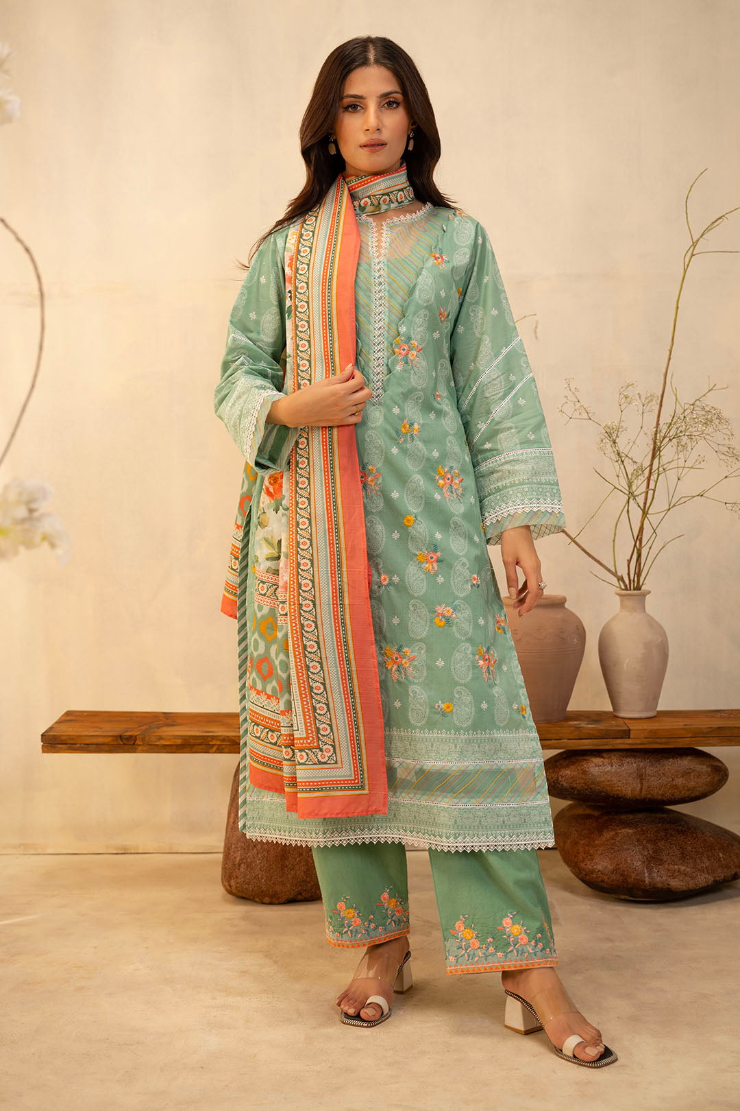 Embroidered Shirt Shalwar Dupatta - 0138