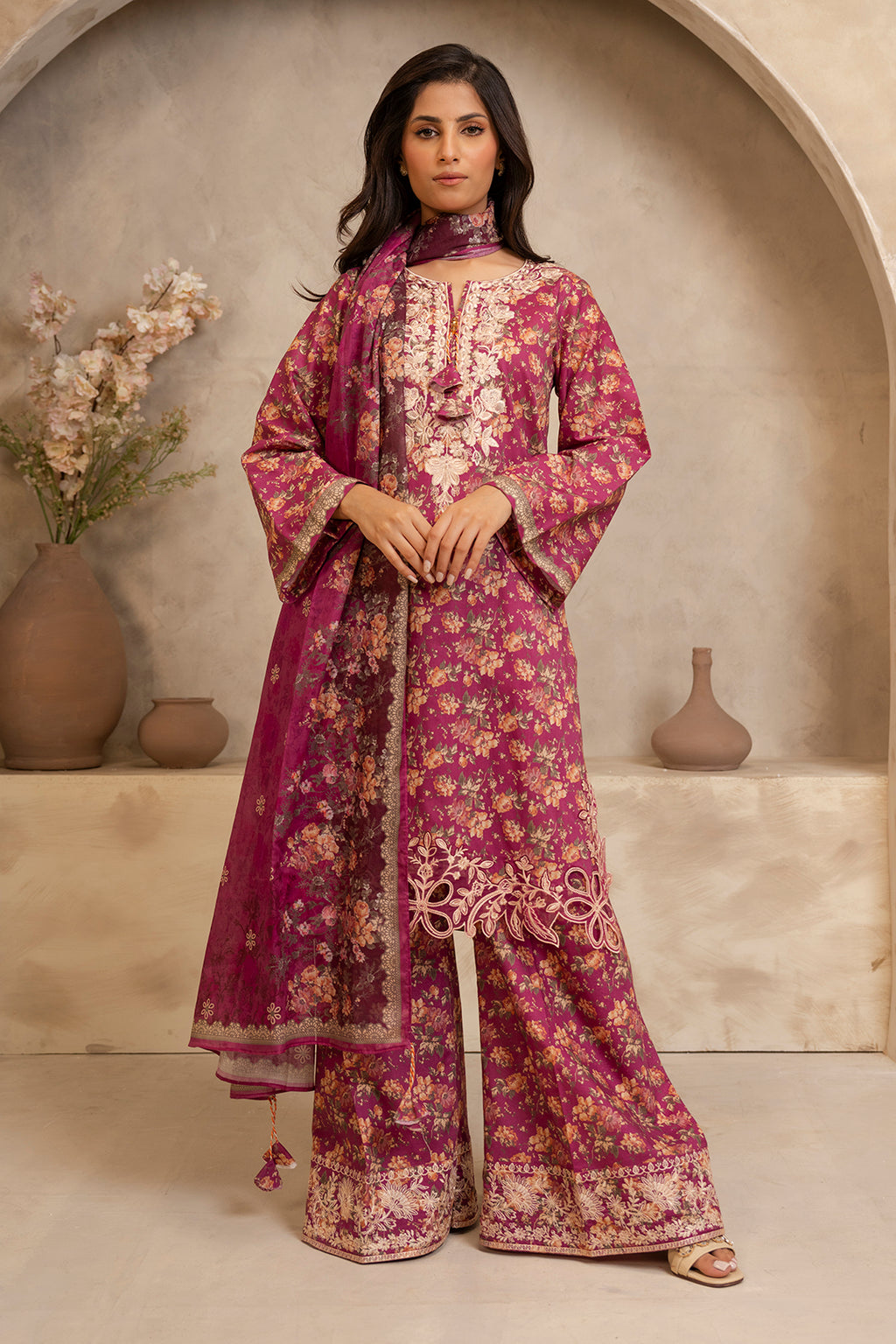 Embroidered Shirt Shalwar Dupatta - 0139