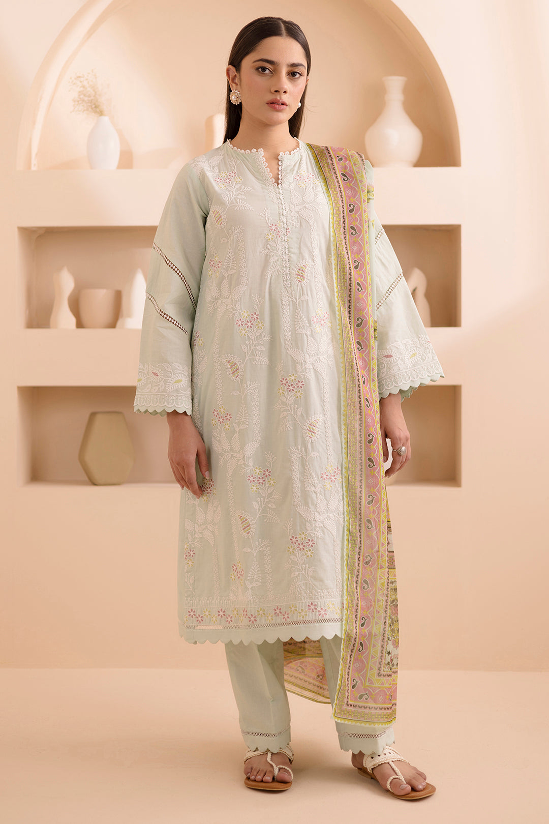 Embroidered Shirt Shalwar Dupatta - 0143