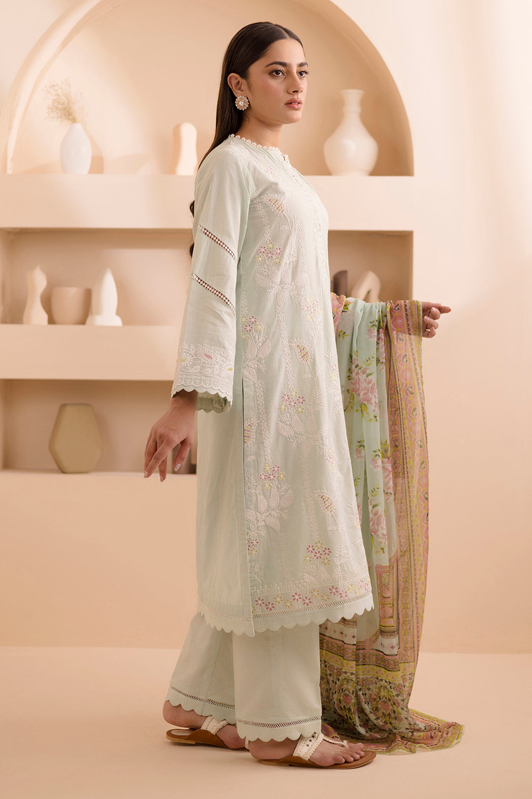 Embroidered Shirt Shalwar Dupatta - 0143