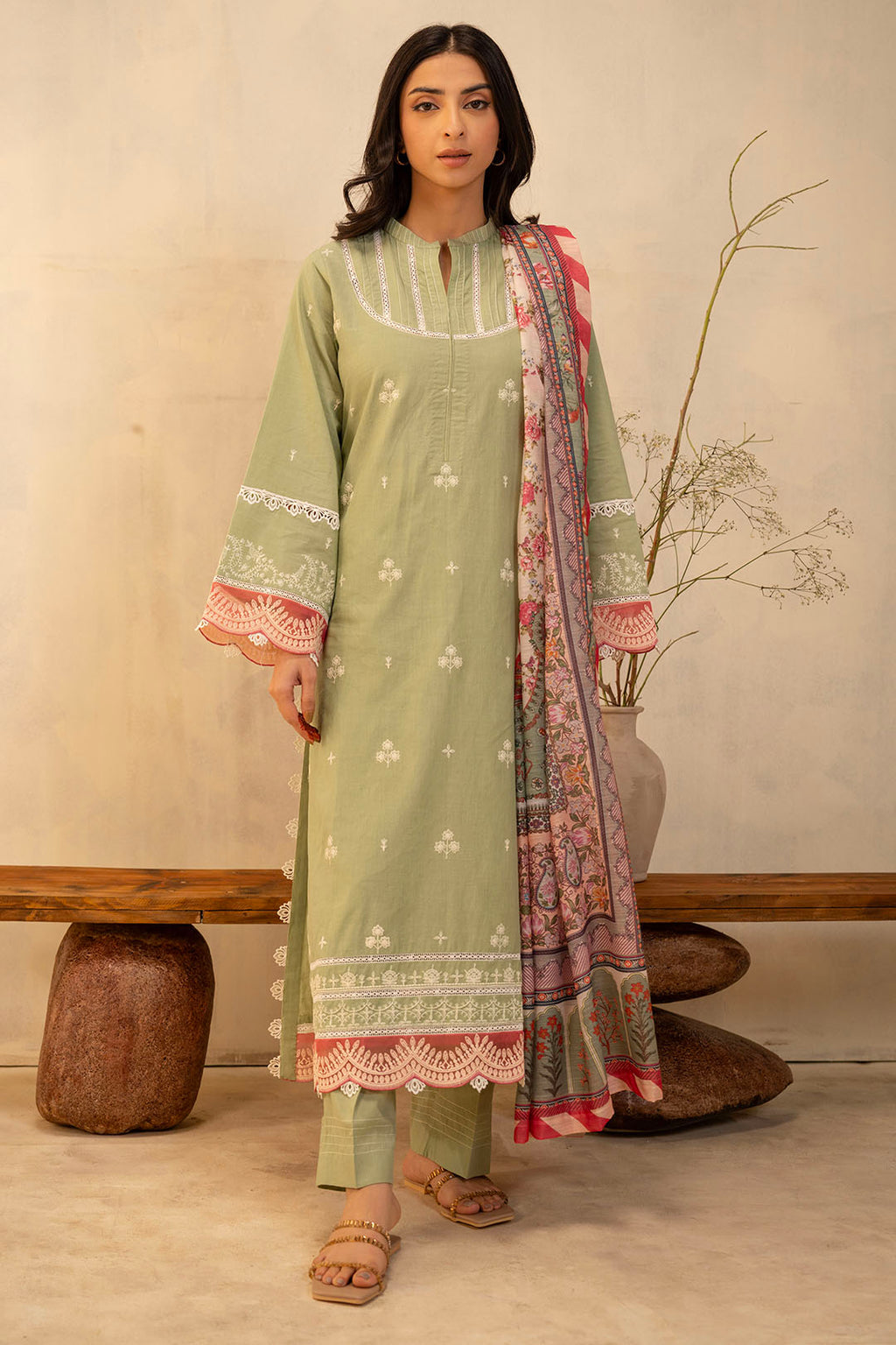 Embroidered Shirt Shalwar Dupatta - 0144
