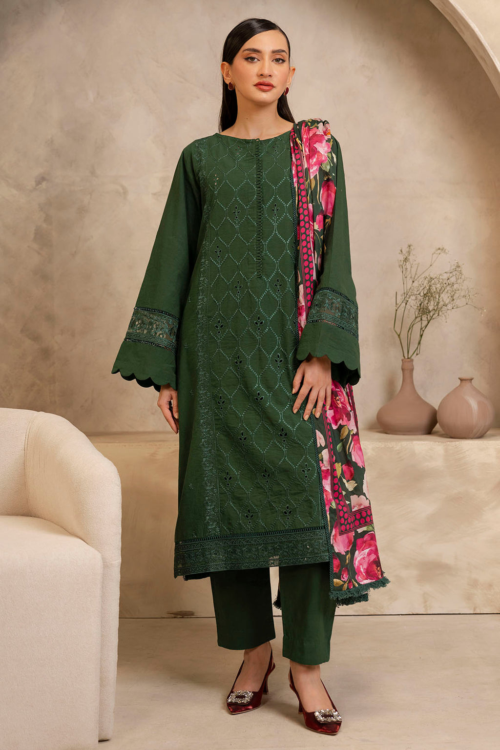 Embroidered Shirt Shalwar Dupatta - 0147