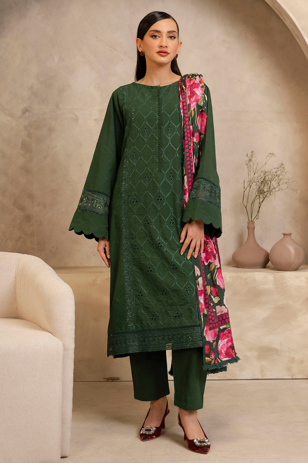 Embroidered Shirt Shalwar Dupatta - 0147