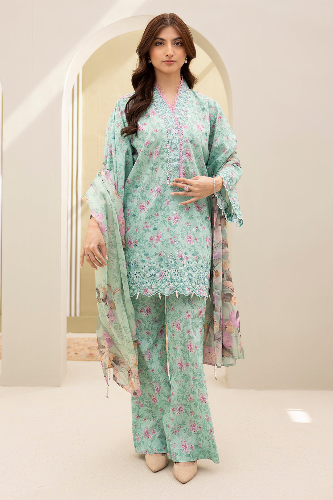 Embroidered Shirt Shalwar Dupatta - 0149