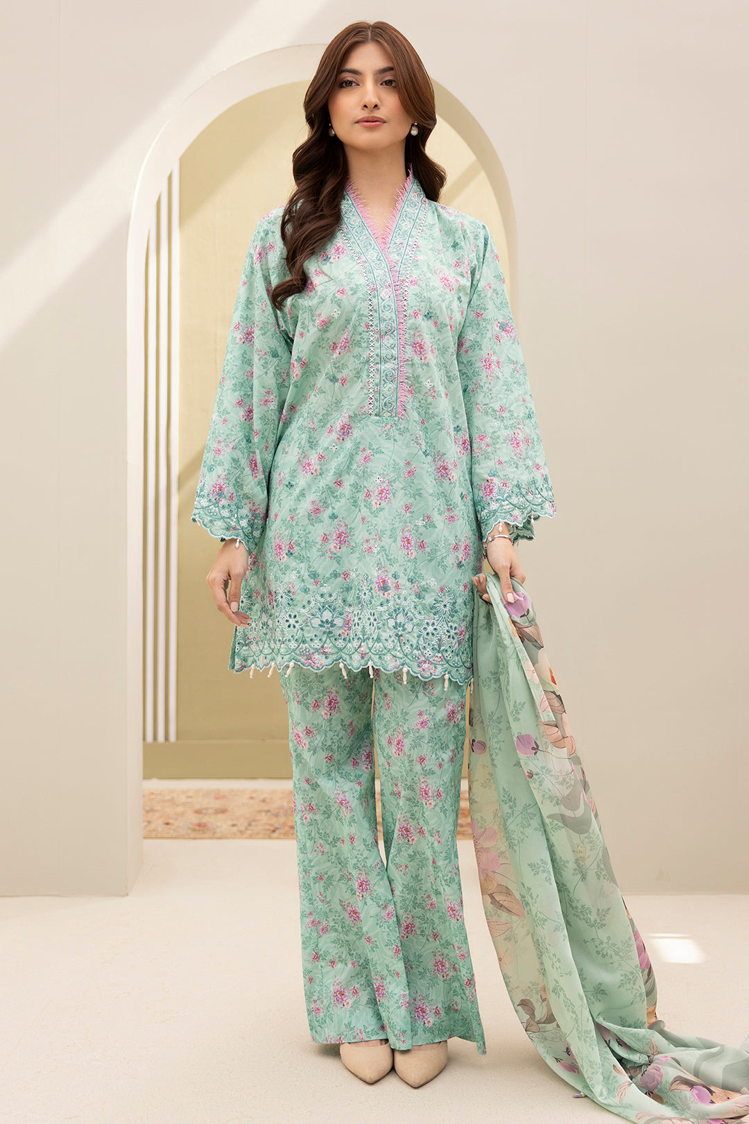 Embroidered Shirt Shalwar Dupatta - 0149
