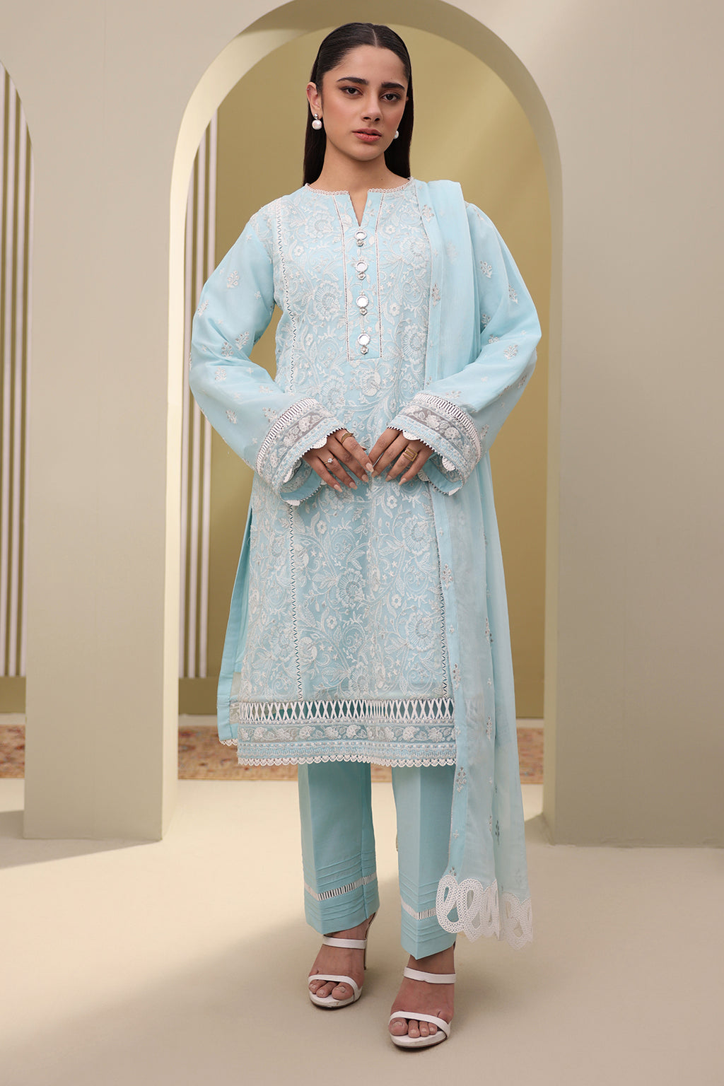 Embroidered Shirt Shalwar Dupatta - 0152