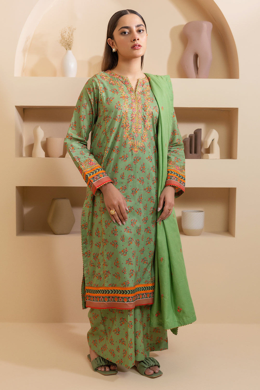 Embroidered Shirt Shalwar Dupatta - 0207