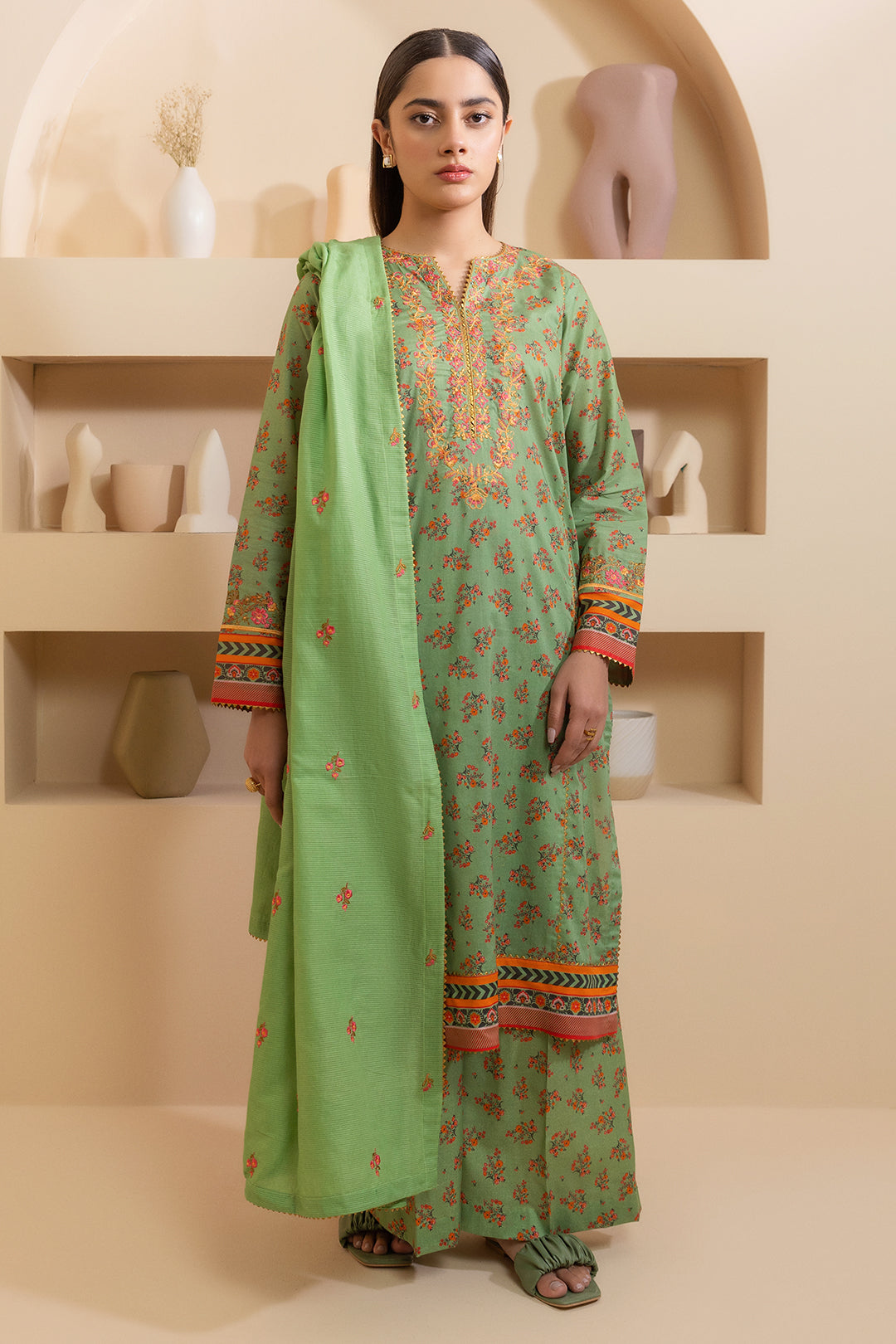 Embroidered Shirt Shalwar Dupatta - 0207