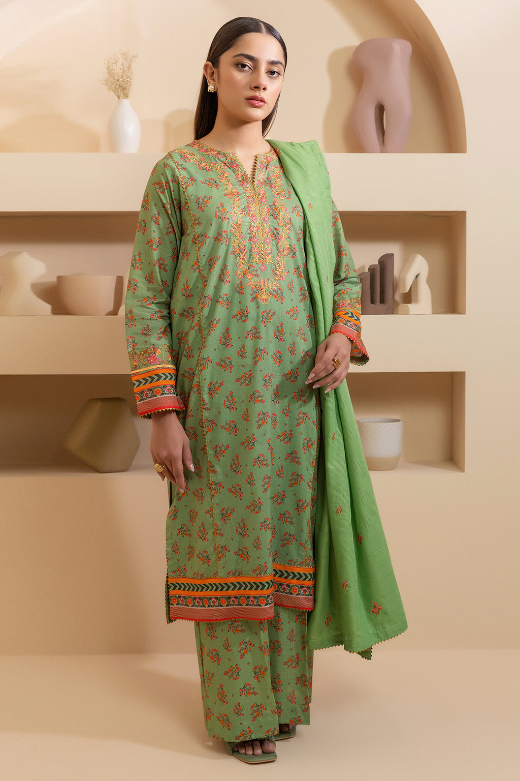 Embroidered Shirt Shalwar Dupatta - 0207