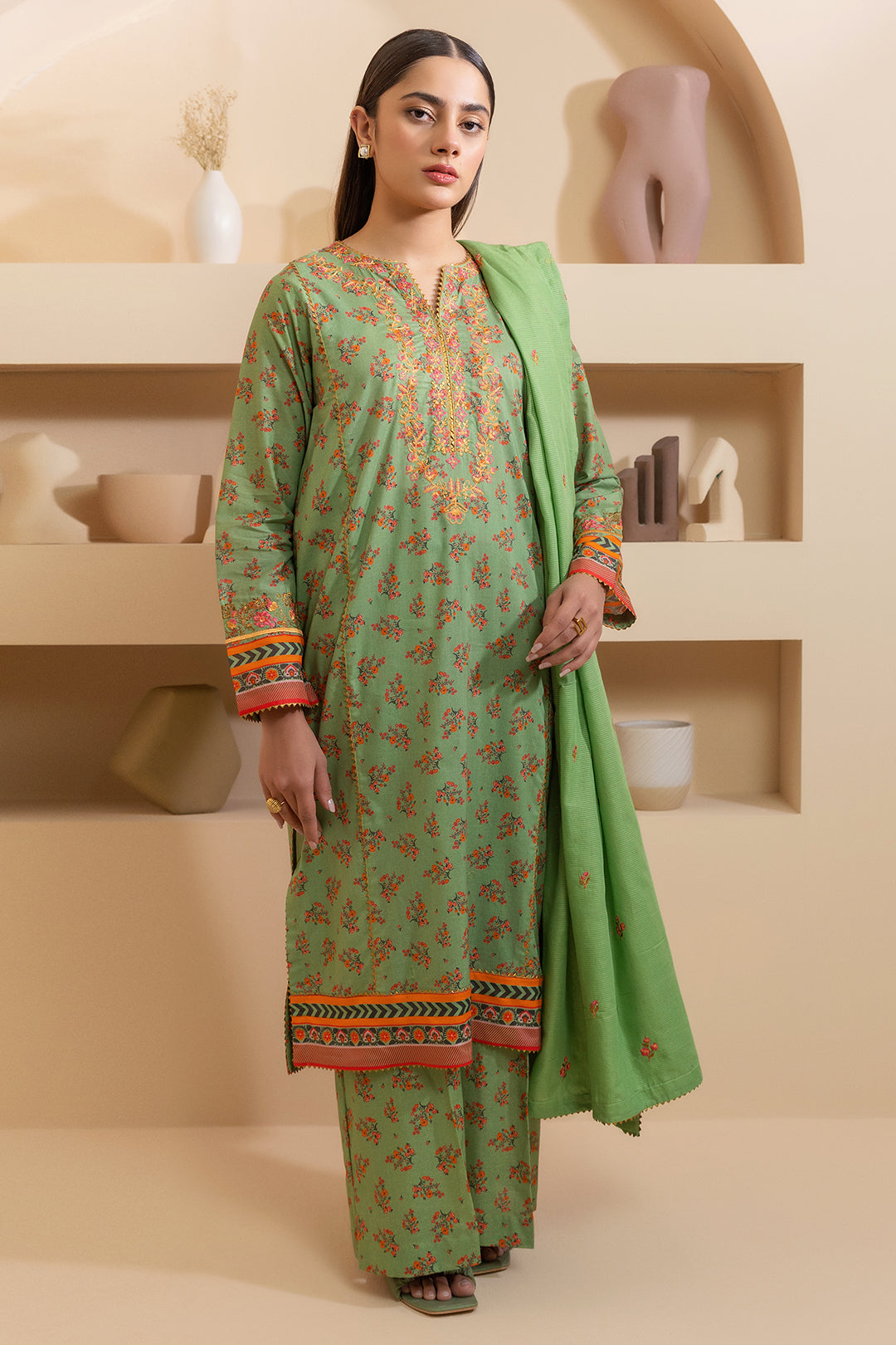 Embroidered Shirt Shalwar Dupatta - 0207