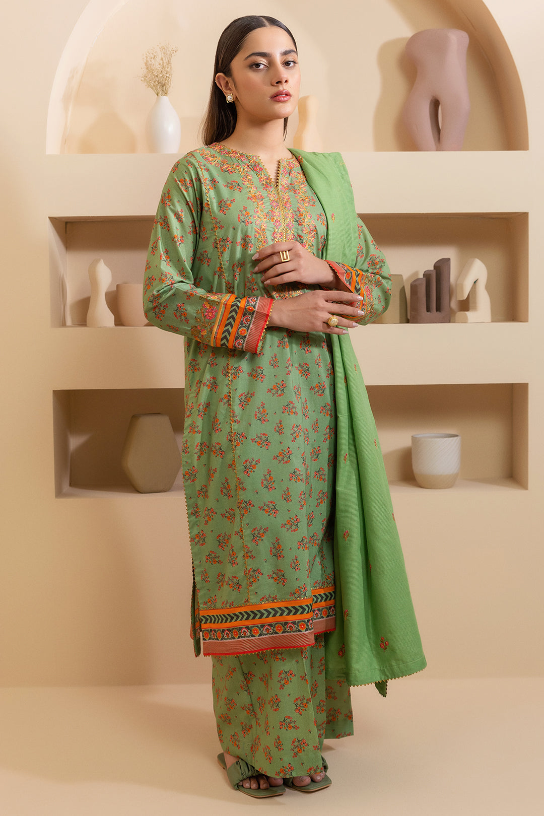 Embroidered Shirt Shalwar Dupatta - 0207