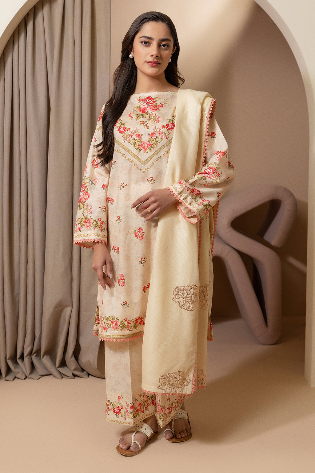 Embroidered Shirt Shalwar Dupatta - 0209