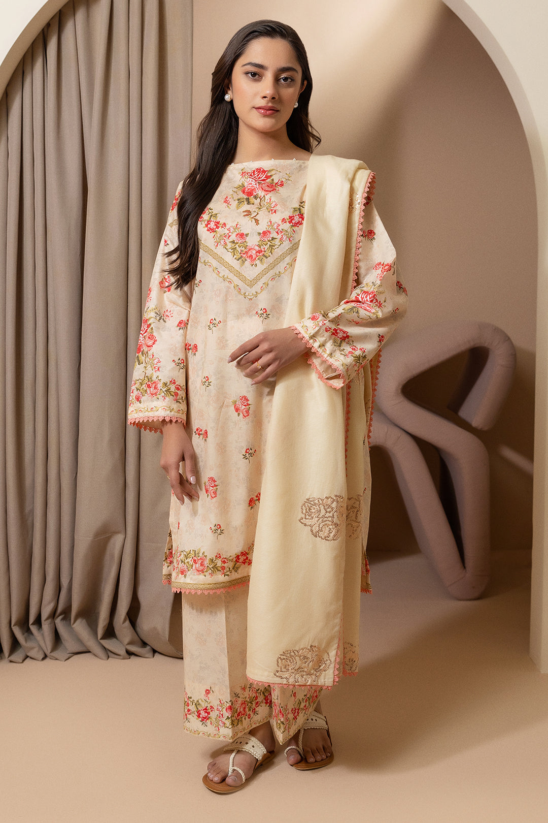 Embroidered Shirt Shalwar Dupatta - 0209