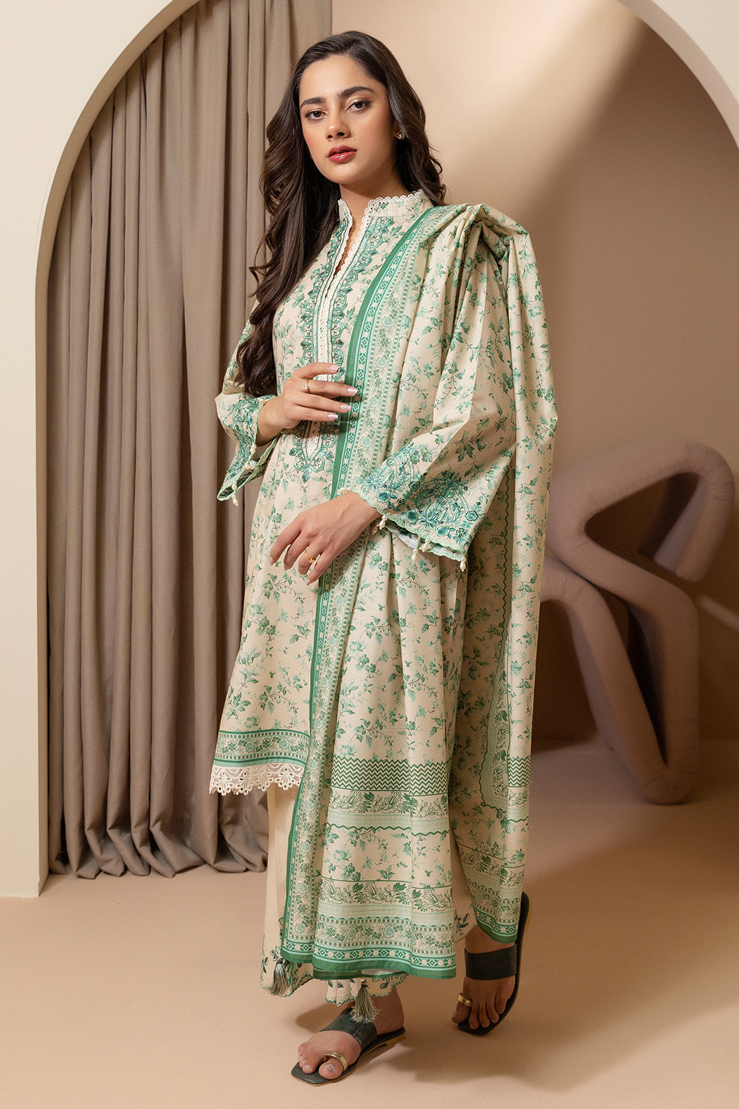 Embroidered Shirt Shalwar Dupatta - 0211