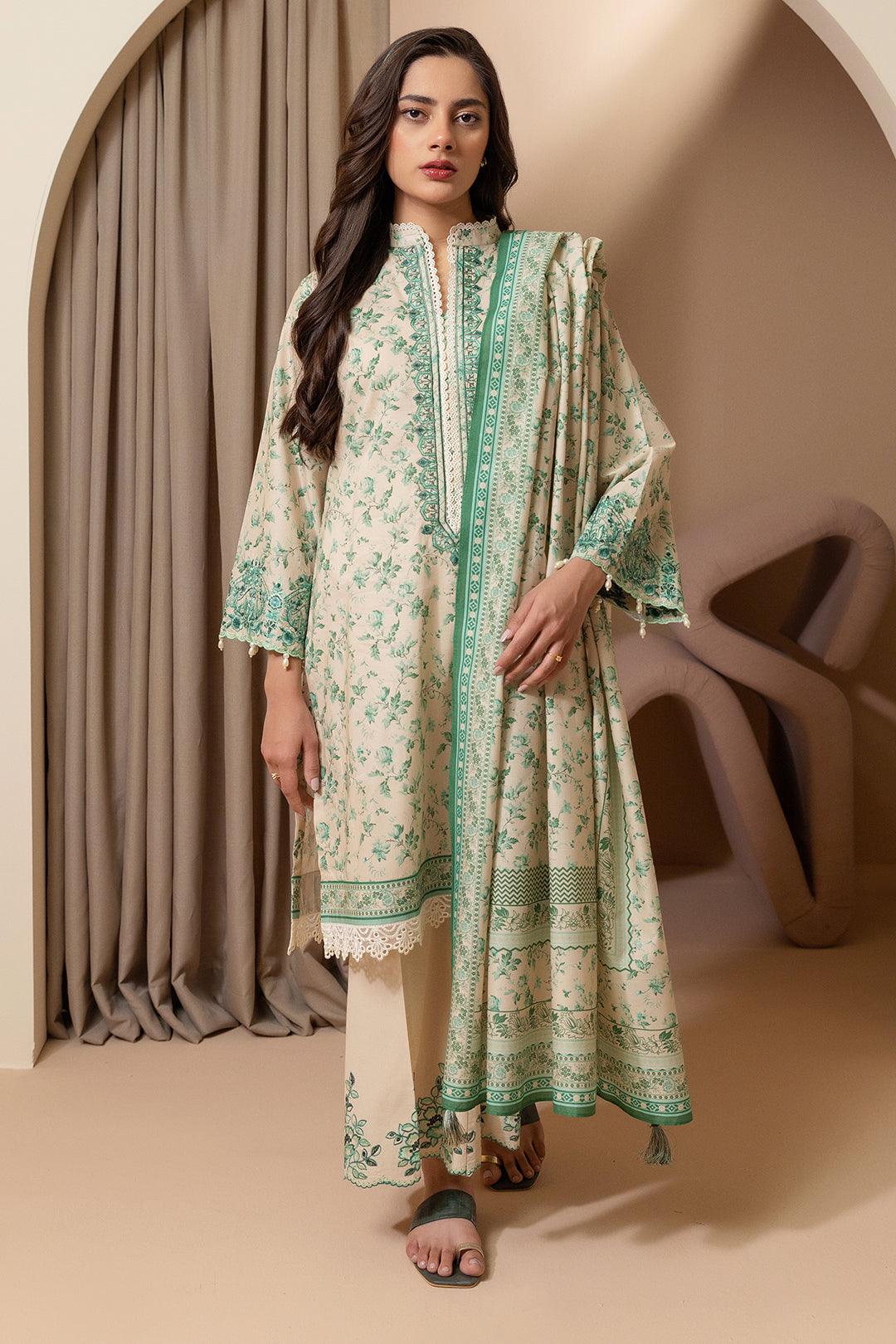 Embroidered Shirt Shalwar Dupatta - 0211